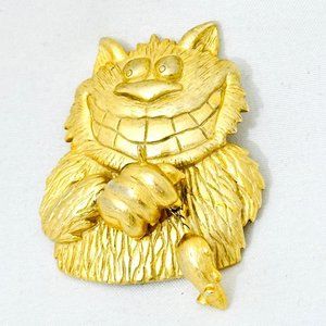 Vintage Cat and Mouse Brooch Jonette Jewelry (JJ) 1980s